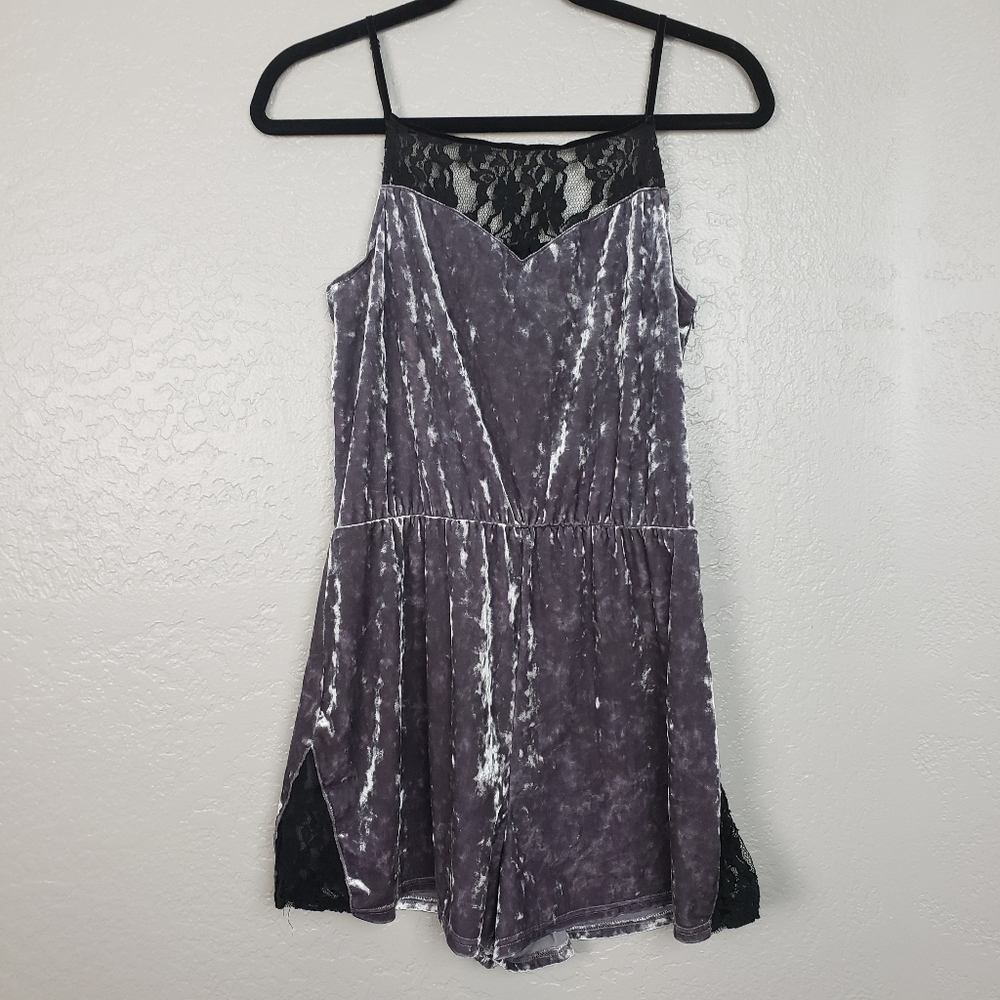 Topshop Velvet Lace Romper Size 8